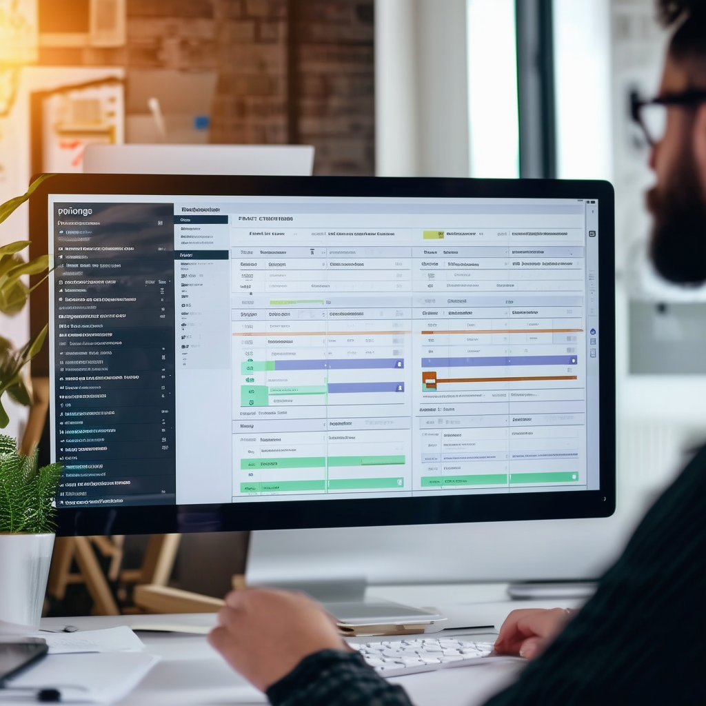 A designer using design project management softwar
