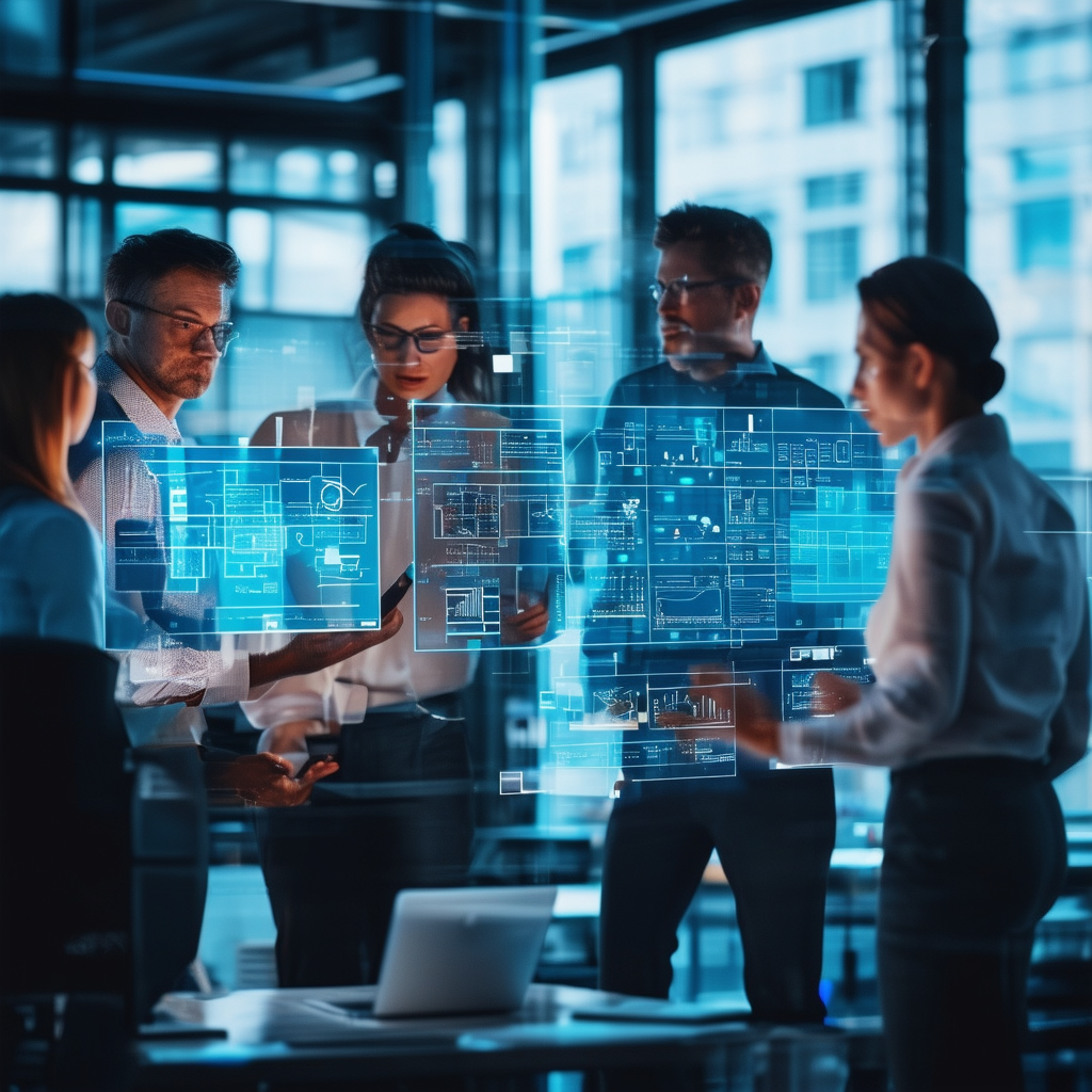 A team of professionals efficiently collaborating