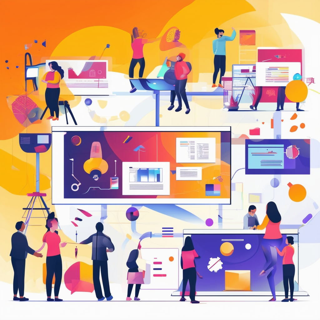 A vibrant graphic showing an efficient workflow wi