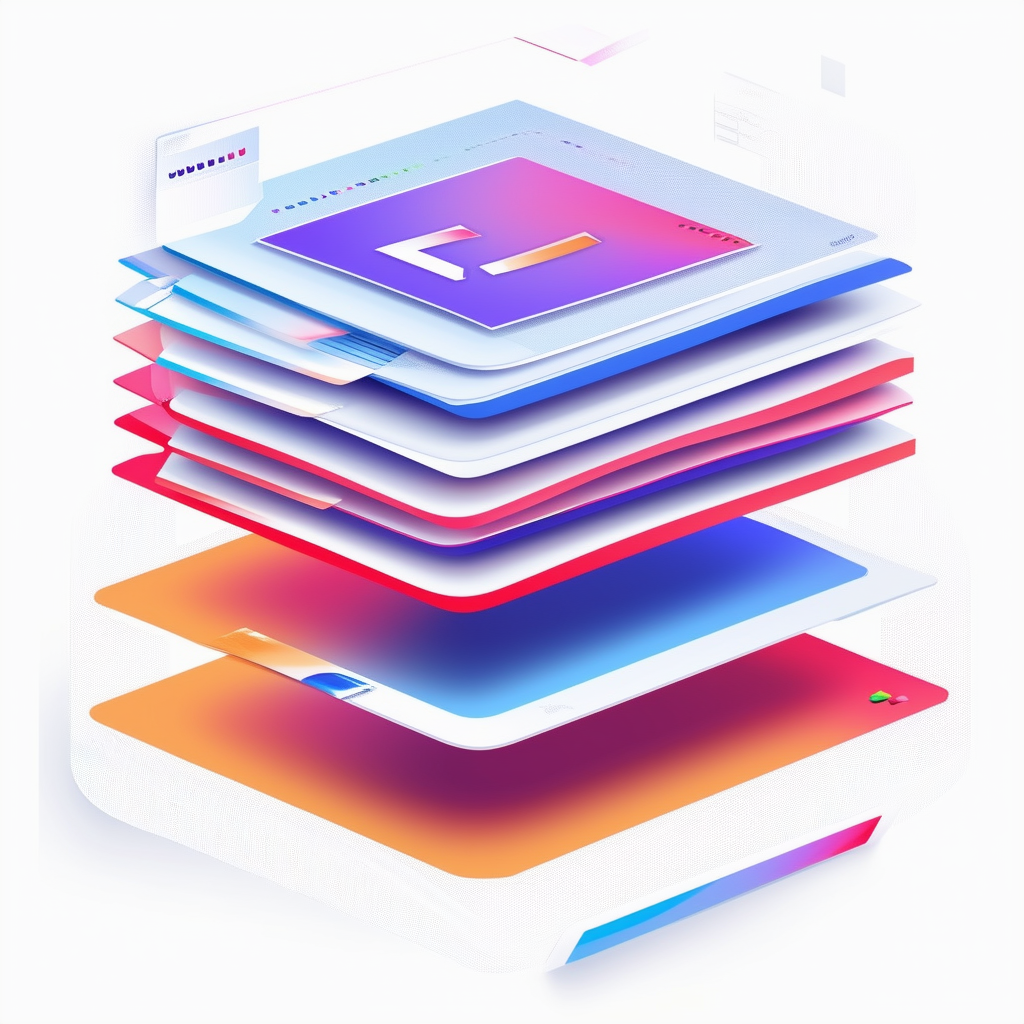 A visual representation of layered artwork files,