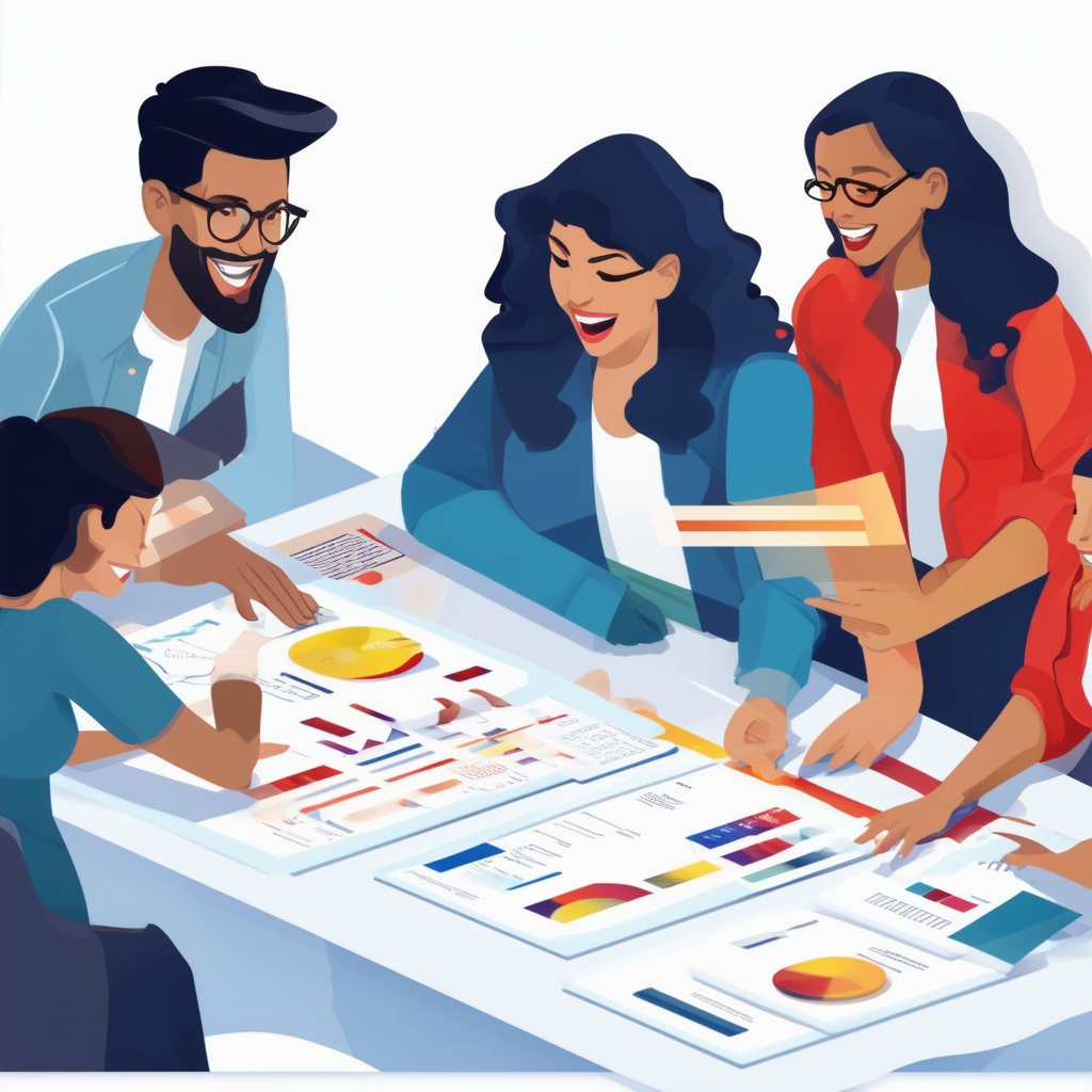 An image of a creative team happily collaborating